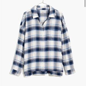 Madewell Flannel Long-Sleeve Boxy Shirt in Herringbone